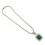 Emerald Cut Emerald and Diamond Statement Art Deco Pendant White Gold Necklace