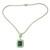 Emerald Cut Emerald and Diamond Statement Art Deco Pendant White Gold Necklace