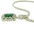Emerald Cut Emerald and Diamond Statement Art Deco Pendant White Gold Necklace