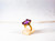 Art Deco Style 10.07 Carat White Diamond Amethyst Yellow Gold Cocktail Ring