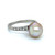 Antique Platinum Natural Golden Pearl and Diamond Ring Engagement Ring
