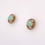 1.25 Carat Natural Opal Stud Earrings Framed with Ropes of 14 Karat Yellow Gold