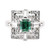 0.70 Carat, Natural, Emerald and Diamond, Art Deco Style Ring Set in Platinum