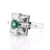 0.70 Carat, Natural, Emerald and Diamond, Art Deco Style Ring Set in Platinum