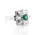 0.70 Carat, Natural, Emerald and Diamond, Art Deco Style Ring Set in Platinum