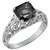 2 Carat 14 Karat White Gold Cushion Black Diamond Engagement Ring