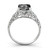 2 Carat 14 Karat White Gold Cushion Black Diamond Engagement Ring