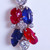 Art Deco Carved Multi Gem Dangle Earrings Tutti Frutti