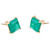 18 Karats Yellow Gold GreenAgate RockCrystal White Diamonds Stud Design Earrings