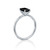 2 Carat 14 Karat White Gold Certified Emerald Black Diamond Engagement Ring