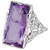 13.00 Carat Amethyst Art Deco Filigree White Gold Cocktail Ring