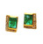 Art Deco Style Mosaic 20 Karat Yellow Gold Emerald Coomi Stud Earrings