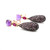 18K Yellow Gold Sapphire Ruby and Tourmaline Sleeper Earrings