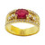 Ruby with Diamond Ring Set in 18 Karat Gold Settings