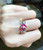 Ruby with Diamond Ring Set in 18 Karat Gold Settings