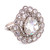 1.5 Carat Rose Cut Diamond Platinum Cocktail Ring Estate Fine Jewelry
