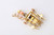 English Sapphire Ruby Diamond 18k Gold Stagecoach Hat or Lapel Pin, London