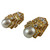 18 Carat Gold 5 Carat Brilliant White Diamond Pearl Earrings