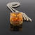 Art Deco Large Citrine Diamond Gold Pendant