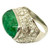 Art Deco Emerald Platinum White Diamond Cocktail Dome Ring