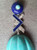 Art Deco Style Turquoise Lapis Lazuli Gold Diamonds Blue Enamel Drops Earrings
