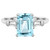 The One Aquamarine with Baguette Diamond Engagement Ring in 14K White Gold