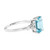 The One Aquamarine with Baguette Diamond Engagement Ring in 14K White Gold