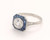 Art Deco Style 1.18 Euro Cut Diamond Sapphires Platinum Engagement Ring