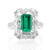 1.94 Carat Natural Emerald and Diamond Art Deco Inspired Ring Set in Platinum