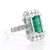 1.94 Carat Natural Emerald and Diamond Art Deco Inspired Ring Set in Platinum