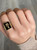 Art Deco Onyx and 9 Carat Gold Initial Ring