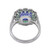 Surprising Platinum Two-Tone Sapphire and Emerald Ring with Pave Set Diamonds