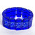 1928 RenÃ© Lalique Cerisier Bracelet Cobalt Blue Glass White Patina, Leaves
