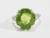 Platinum Diamond Art Deco Style Peridot Ring White