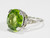 Platinum Diamond Art Deco Style Peridot Ring White