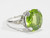 Platinum Diamond Art Deco Style Peridot Ring White