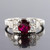 French Art Deco Style 1.47 Ruby Diamonds Platinum Ring