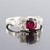 French Art Deco Style 1.47 Ruby Diamonds Platinum Ring