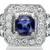 0.5 Carat 14 Karat White Gold Cushion Sapphire Art Deco Style Engagement Ring