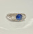 Antique Art Deco Blue Sapphire and Old Mine Cut Diamond Ring Set in Platinum