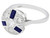 1940s Vintage Diamond and Sapphire White Gold Cocktail Ring