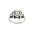 Art Deco Style Diamond and Onyx Target Engagement Ring Set in 18 Karat Gold