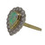 Pear Shape Opal and Diamond Cluster Ring 18 Karat Yellow and White Gold