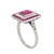 Art Deco Ruby Diamond Platinum Double Cluster Ring