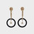 Art Deco 18 Karat Onyx and Diamond Drop Earrings