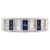 Diamond and Sapphire Platinum Band Art Deco Revival Ring Estate Fine Jewelry