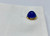 Art Deco Cufflinks with Sugarloaf-Cut Blue Chalcedony Set in Yellow Gold
