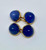 Art Deco Cufflinks with Sugarloaf-Cut Blue Chalcedony Set in Yellow Gold