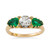 Early 20th Century Three-Stone Emerald and Diamond Ring