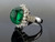 8.35 Carat Emerald Cabochon and Diamond Cocktail Ring